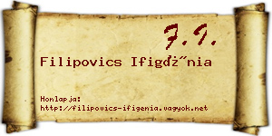 Filipovics Ifigénia névjegykártya